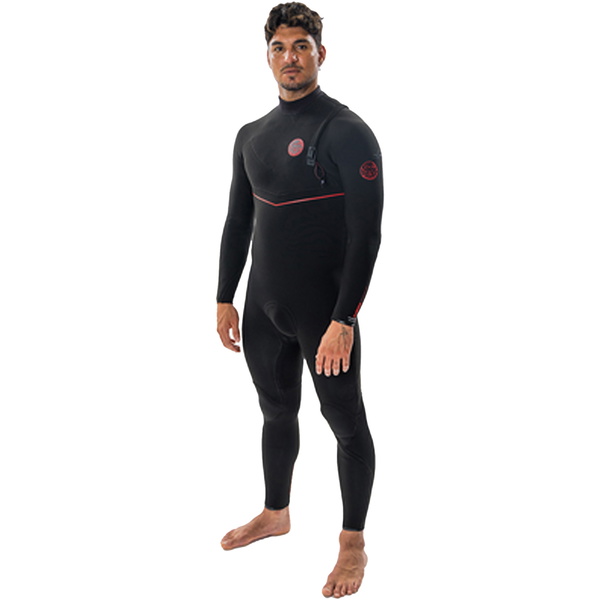 2025 Rip Curl Masculino Flashbomb Fusion 5/3mm Zip Free Wetsuit 163MFS - Black